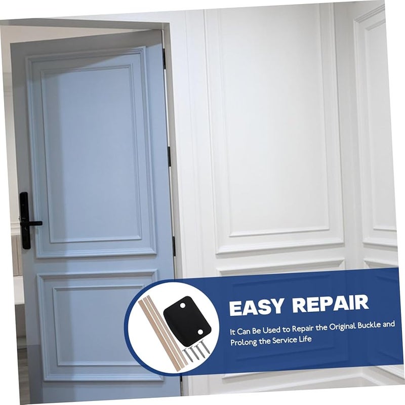 طقم إصلاح صفيحة ضرب الباب مع شرائط خشبية ومسامير لتعزيز أمان الباب الداخلي - Image 3